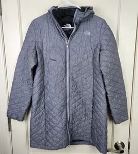 The North Face Thermoball Insulated Parka Puffer Jacket Hoodie Womens L Gray - Picture 1 of 5