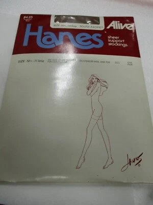 1PR MEDIAS DE NAILON TRANSPARENTE SOPORTE DERECHO HANES ALIVE VINTAGE TALLA 10 1/2-11 SOUTH PAC Foto 1 de 4