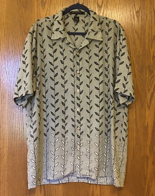 Domani Platinum Men's Size XL Short Sleeve Shirt Collar Button Down Gray & Black - Image 1 of 4