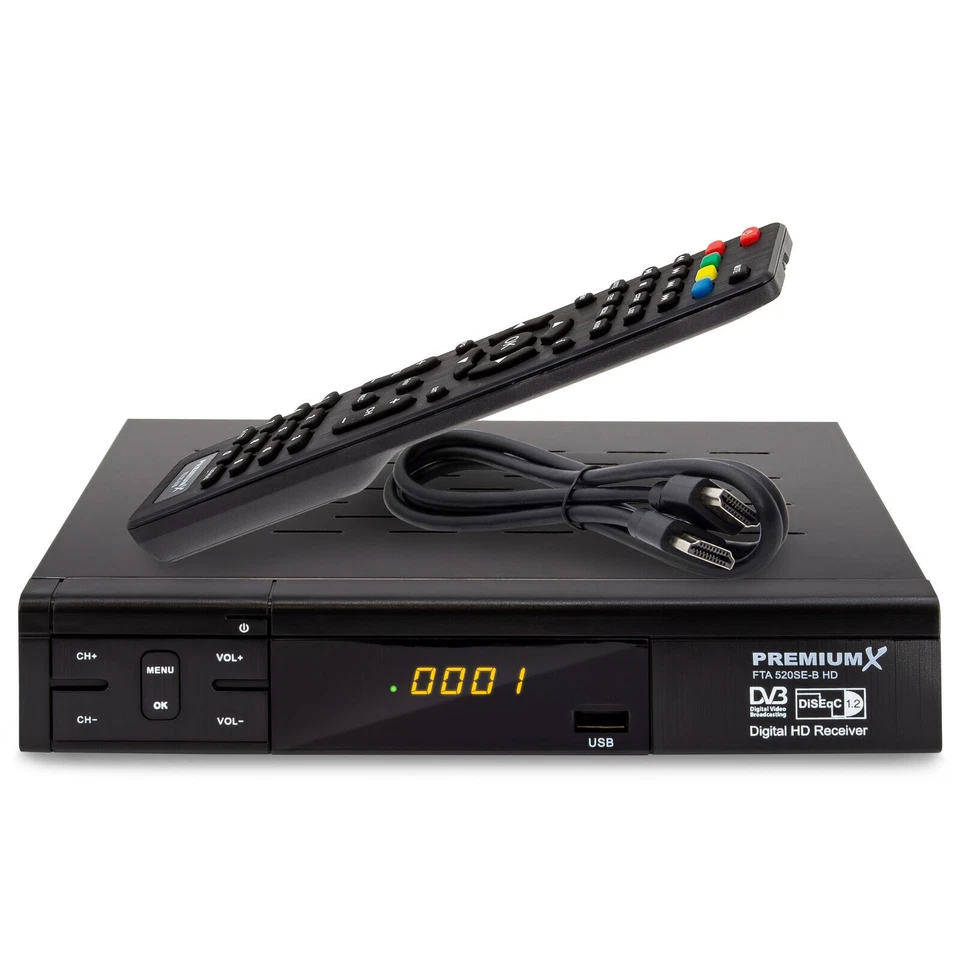 Premium X HD 520SE FTA Digital SAT Receiver - Schwarz (124743)