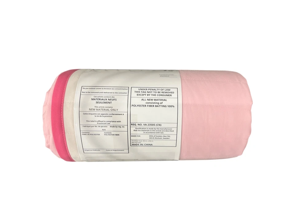 New IKEA VETEJORDFLY Bedspread Twin/X-Long Pink/White 806.067.26 - Image 1 of 1