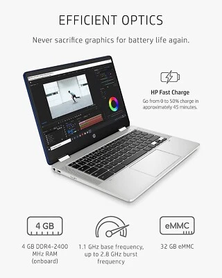 HP Chromebook 360 14a 2-in-1 Laptop, Intel Celeron Processor, 4 GB 14a-ca0060nr - Image 1 of 3