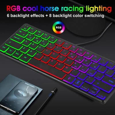 64 Keys Gaming Keyboard 60% Layout Mini Three-Color. RGB Backlit for Gamer - Image 1 of 4