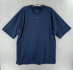 Vintage Nike Center Swoosh T-Shirt Size Large Blue Crew Neck 90s Y2K - Picture 1 of 12