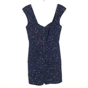 BCBGeneration Women's NWOT Sleeveless Navy Blue Galaxy Full Zip Dress Size XXS - Picture 1 of 8