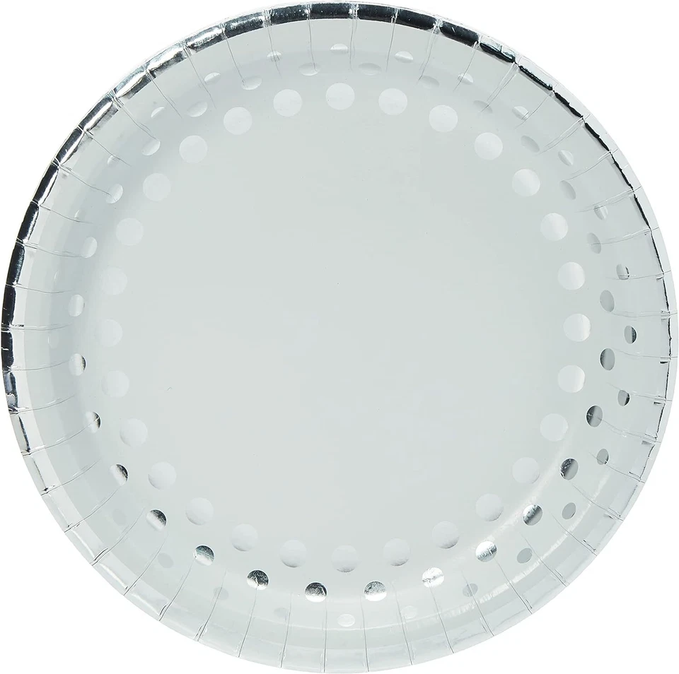 Sparkle & Shine Silver Wedding Anniversary Party 10.25" Paper Banquet Plates - Image 1 of 1