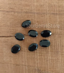 AAA Natural Black Onyx Oval Faceted Cut Gemstones, Sizes 3x5mm to 20x30mm - Picture 1 of 3