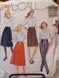 3817 McCalls SEWING Pattern CUT Misses 10-14 straight flared skirt pants - Picture 1 of 2