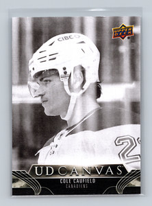 2023-24 Upper Deck Series 1 UD Canvas Black & White Cole Caufield #C40 Canadiens