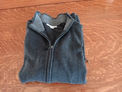 Cutter & Buck Men Size Large 20% Wool 80% Cotton Full Zip Cardigan Sweater Grey  - Image 1 of 4