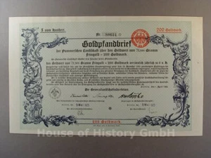 116877, Goldpfandbrief der Pommerschen Landschaft, 200 Goldmark, Feingold, 1925 - Picture 1 of 2