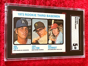 1973 Topps Mike Schmidt Ron Cey John Hilton Rookie Third Basemen #615 SGC 5