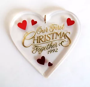 De colección Hallmark Keepsake Acrílico Primera Navidad Juntos 1992 Adorno Caja Original - Imagen 1 de 3