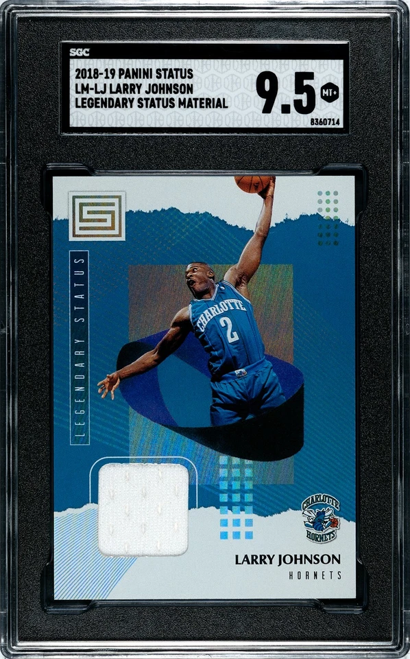 2018-19 Panini Status Larry Johnson Legendary Jersey Relic Material SGC 9.5 - Image 1 of 2