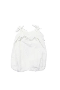 Zara Girls Sleeveless Thin Knit Embroidered Blouse White 3-6 Months - Picture 1 of 7