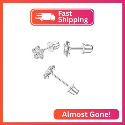 TupMi Threadless Flat Back Earrings – Hypoallergenic Titanium & Surgical Steel S - Image 1 of 2