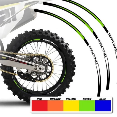 Verde 21 pulgadas. Calcomanía adhesiva de llanta de 18" para moto de cross R02 para Suzuki DR200S 20 21 22 23 Foto 1 de 4