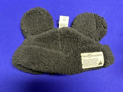 Gorro negro Mickey Sherpa de los parques de Disney 2025 sombrero oreja NUEVO Foto 1 de 4