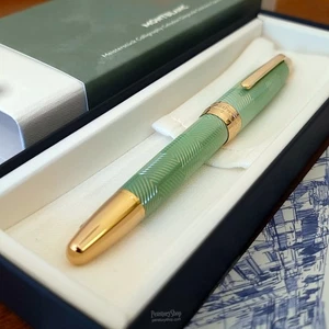 Montblanc Meisterstuck Calligraphy Solitaire Celadon Degrade Fountain Pen Curved - Picture 1 of 11
