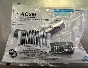 Amphenol Audio AC3M Connector Metal Plug Str Cord 3 PIN - Picture 1 of 1