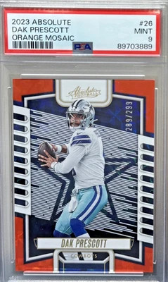 2023 Panini Absolute Dak Prescott Orange Mosaic #/299 PSA 9 - Image 1 of 2