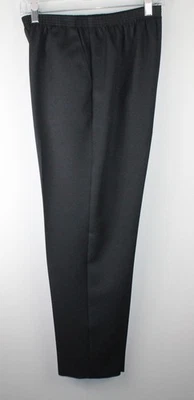 ALFRED DUNNER Women's Black Pull-on Dress Pants Sz 8 Petite Full Elastic Pockets - Image 1 of 4