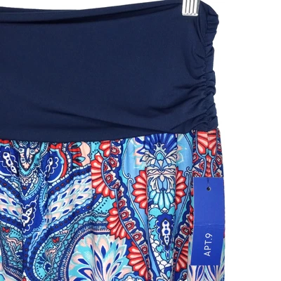 Maxi Falda Apt 9 Talla XL Azul Cachemira Boho Floral Pull-On Acanalada Playa Resort Elegante Foto 1 de 4