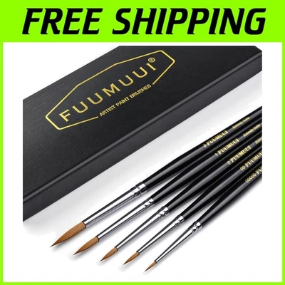 Ergonomic Kolinsky Sable Brushes Set - 5pcs Fine Detail for Comfortable Painting - Image 1 of 4