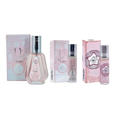 (3 件装)Yara 50 毫升淡香水喷雾 + Hareem Al Sultan + Yara 10 毫升 — 第 1/4 张图片
