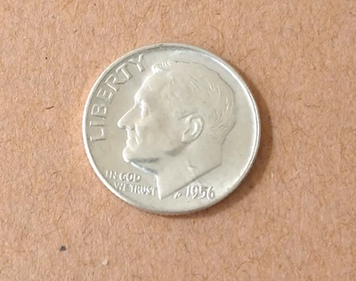 1956 ROOSEVELT DIME 90% SILVER AU - Image 1 of 2