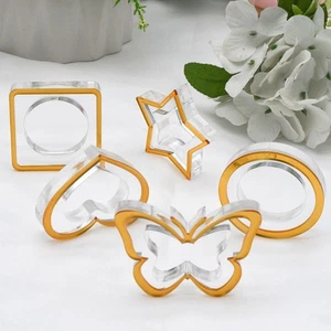 2pcs Butterfly Shaped Napkin Buckle Decorative Napkin Ring Dinner Table - Afbeelding 1 van 12