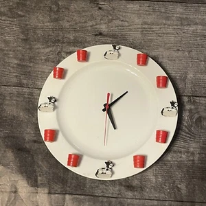 Vintage Cow Wall Clock Ceramic Plate - Picture 1 of 3