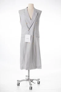 Neu CHRISTIAN DADA hellgraues zweireihiges Trägerkleid mit offenem Rücken DB 34 / S - Bild 1 von 11