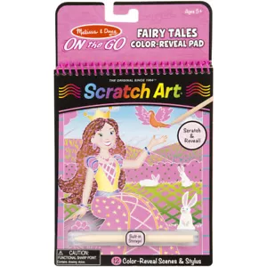 Melissa & Doug On The Go Cuscinetti Rivelazione Colore Scratch Art 6X10" - Fiabe, 12Pkg - Foto 1 di 1