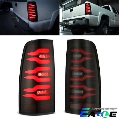 Luces traseras LED negras rojas Fit 99-06 Chevrolet Silverado/GMC Sierra serie LUXX Foto 1 de 4