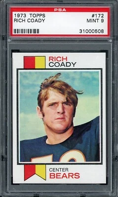 1973 Topps Football #172 Rich Coady PSA 9 - Image 1 of 2
