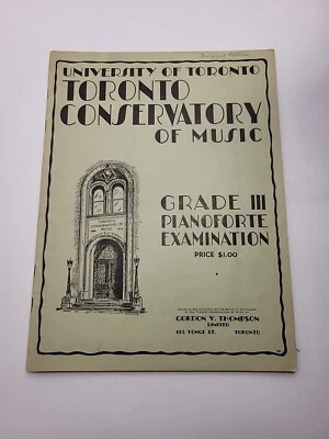 University Of Toronto Conservatory Of Music - Pianoforte -1935- Sheet Music - Image 1 of 4