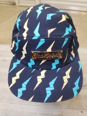 Parafuso relâmpago golfinho rosa 5 painéis tampa ajustável azul amarelo emblema placa dourada - Imagem 1 de 4