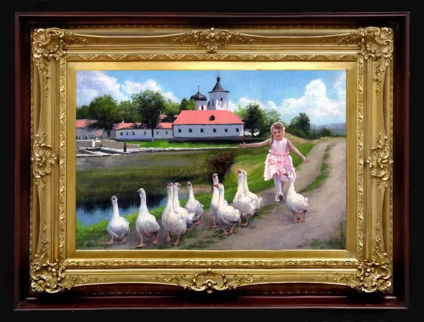 Print on Canvas of Oil Painting Arseni ~ HOLIDAYS 16" X 12" NO FRAME Art USA