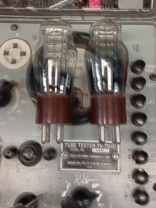 PAIR OF MATCHED HYTRON VT-67 MIL SPEC AKA 30 SILVER PLATE TUBES, TV-7 TESTED A-5 - Picture 1 of 2