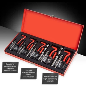 131Pcs HSS Thread Repair Kit Drill Helicoil Metric Set Heli Coil Tap Insert Case - Picture 1 of 11