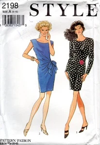 Style Sewing Pattern 2198 Misses Dresses Soft Pleats Size 6-16 - Picture 1 of 2