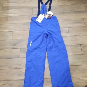 Vintage New Ellesse Winter Ski Snow Board Bibs Overalls Pants suspenders blue - Picture 1 of 10
