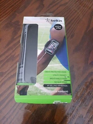 Brazalete Belkin Sport-Fit Plus para Apple iPhone 6 Plus, 6S Plus Negro - Totalmente NUEVO Foto 1 de 4