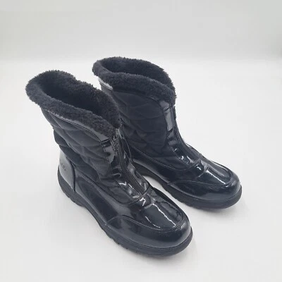 Botas de invierno impermeables Totes para mujer 9 M Kallie negras imitación cuero cremallera imitación piel Foto 1 de 4