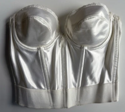 De Colección Victoria’s Secret Corsé Corona Dorada Etiqueta Bustier Top Deshuesado Satén Novia 34B Foto 1 de 4