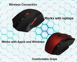 2.4GHz Wireless Computer Mouse, Comfortable, Long-Life, Silent, Long-Range Game - Picture 1 of 17