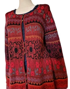 Gudrun Sjöden Jaquard Strickjacke, Gr. L, Floralem Muster., Neuwertig - Bild 1 von 7