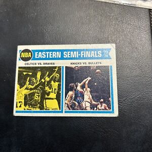 #161 Boston Celtics New York Knicks NBA Eastern semi finals 1974-75 Topps B-1