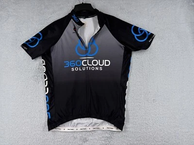 Camiseta de Ciclismo Pactimo Adulto Extra Grande Gris Negra Cremallera Completa Poliéster 360 Nube Foto 1 de 4